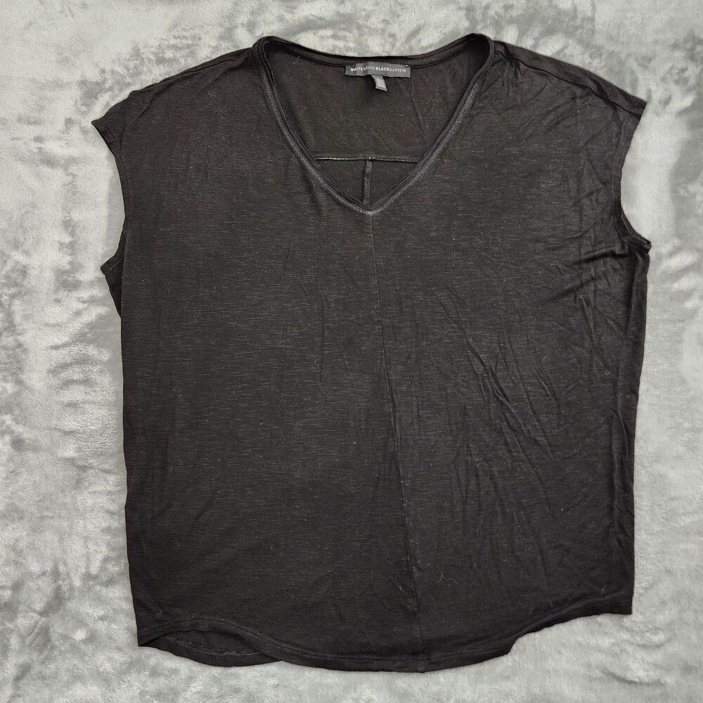 White House Black Market Small Womens Solid Black Top